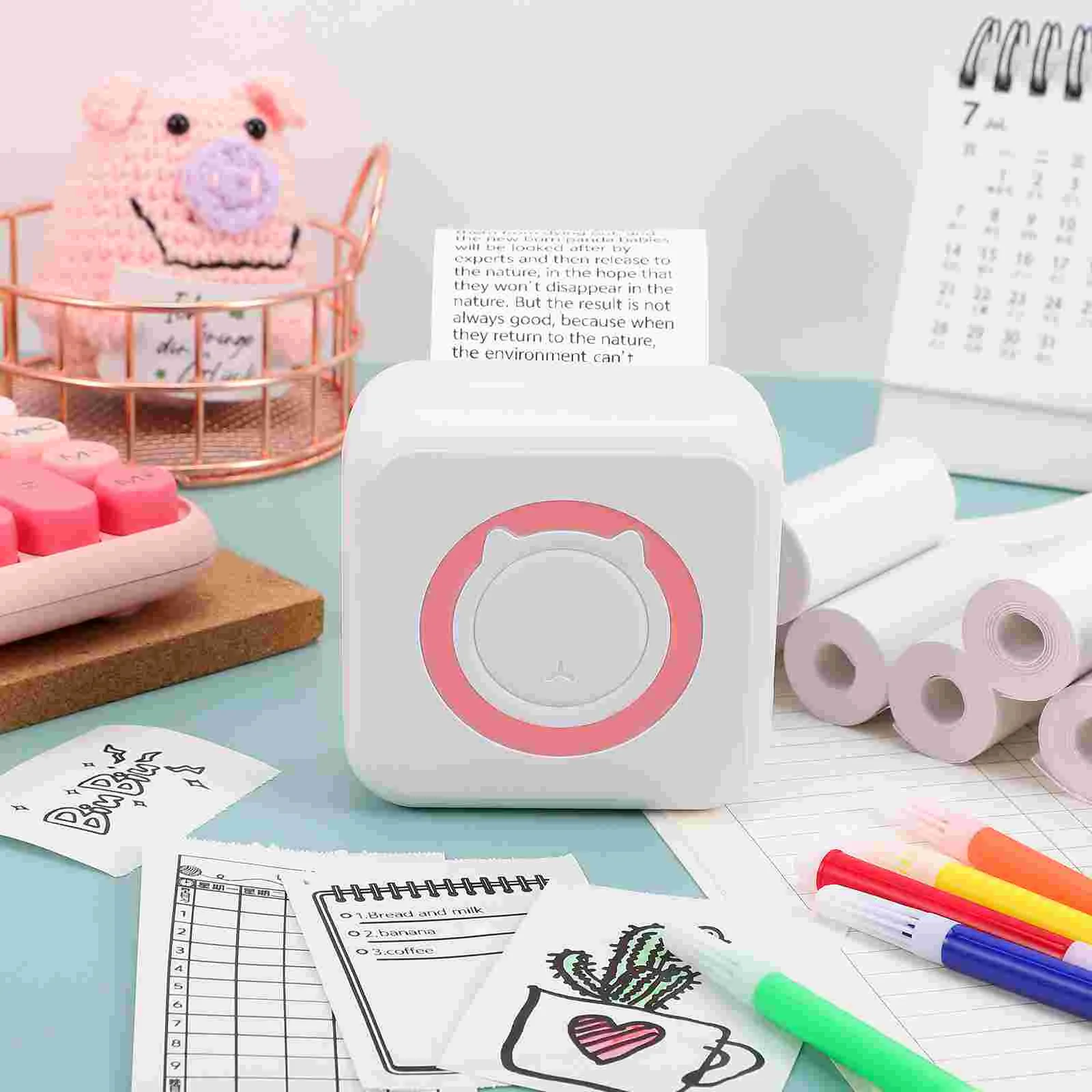 Sticker Printer Student Pocket Label Thermal Color Miniature Maker Round Stickers Wireless Household Small Makers