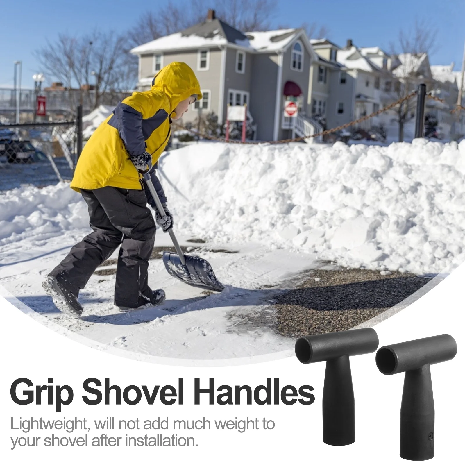

2Pcs Plastic T-Style Shovel Handle Replacement Ergonomic Non-Slip Grip Handles for Snow Shovel Spade Fork Tools