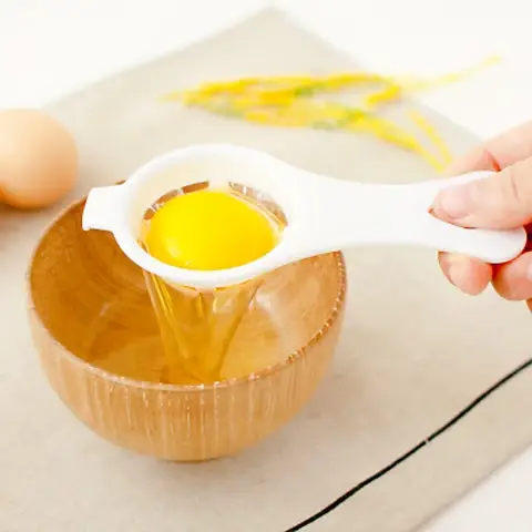흰색 플라스틱 계란 노른자 분리기, 편리한 가정용 계란 도구, 요리 베이킹 도구, 주방 액세서리, 직송, 1PC