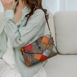 High-capacity Women Messenger Bags Inclined Shoulder Bags New PU Leather Handbag Female Crossbody Bag Vintage Plaid Pattern Bag
