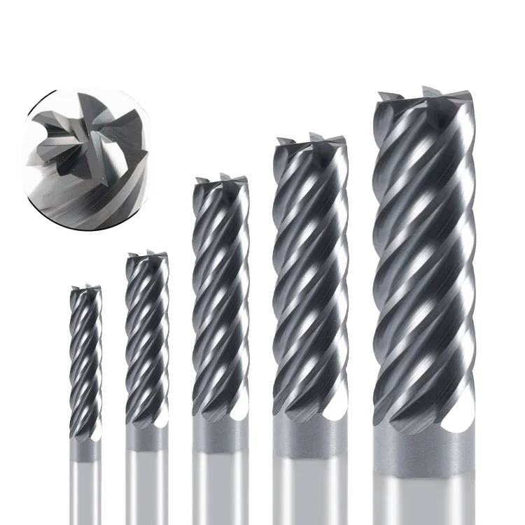 

60HRC Hardness Tungsten Carbide TiCN Coating 6-edge Milling Cutter, Suitable for Processing High Hardness Materials