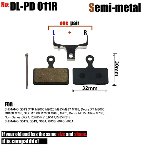 Imagen 2 del producto DELT 4 pares de pastillas de freno de bicicleta, para G01S,M9000,Deore,XT,M8000,M7100,SLX,M6000,M666,M675,Deore,M615,Alfine,S700