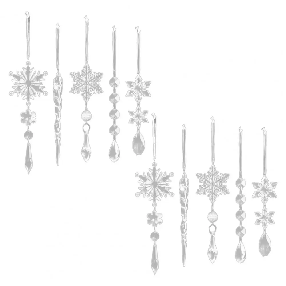 Festive Ceiling Hanging Ornaments Winter Wonderland Christmas Ornaments Set Acrylic Snowflake Icicle for Tree for Festive