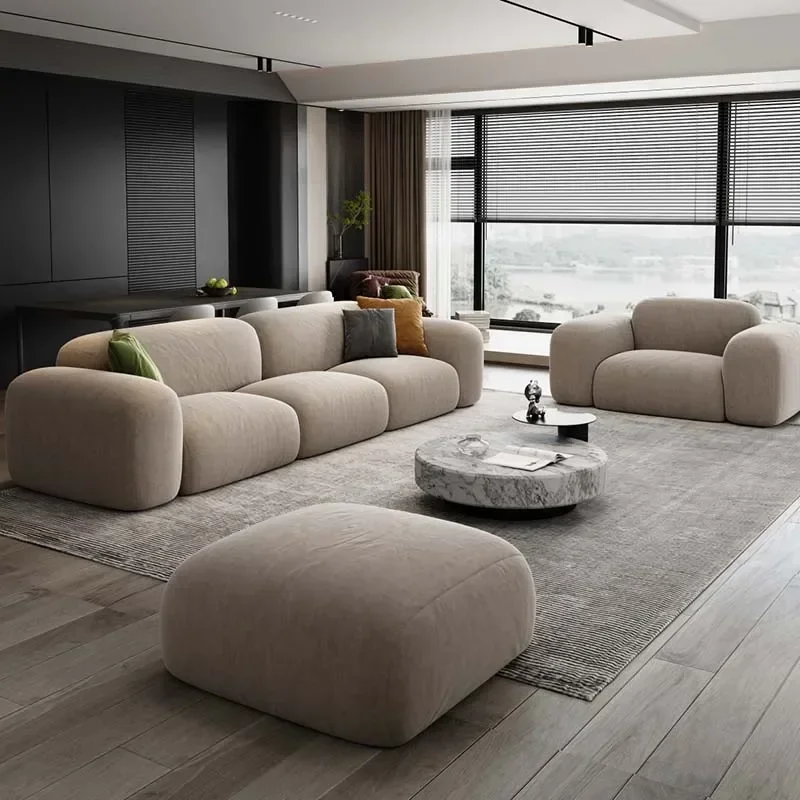 Modern Living Room Sofas Minimalist Sectional Puff Corner Sofa Comfortable Lounge Divano Soggiorno Di Lusso Luxury Furniture