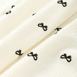 150x50cm Bow Printed Jacquard Elastic Knitted Fabric For T-shirts Pajamas ,Home Clothes,Children's Clothing DIY Clothing Fabric