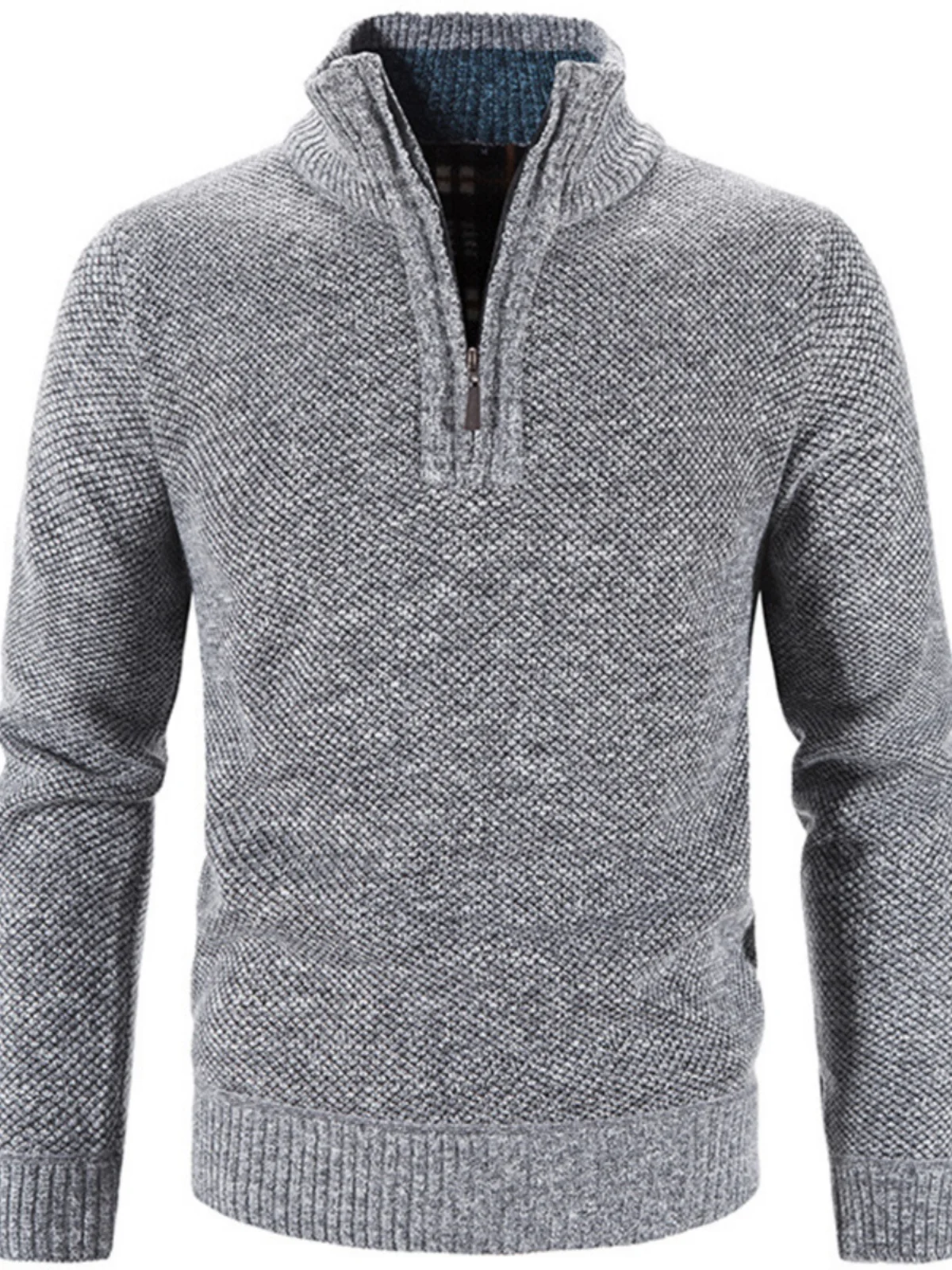 

Thiened f Zip Sweater Faionable Urban Sle Long Sve Loose Fit Casual Knitted Sweater for Men in plus Size