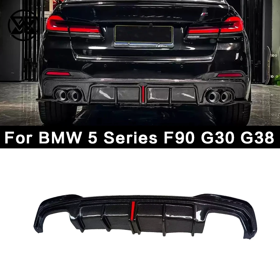 For BMW 5 Series M5 F90 G30 G38 540i 530i M Sports Carbon Fiber Rear Bumper Diffuser Spoiler Splitter Rear Lip Body Kit