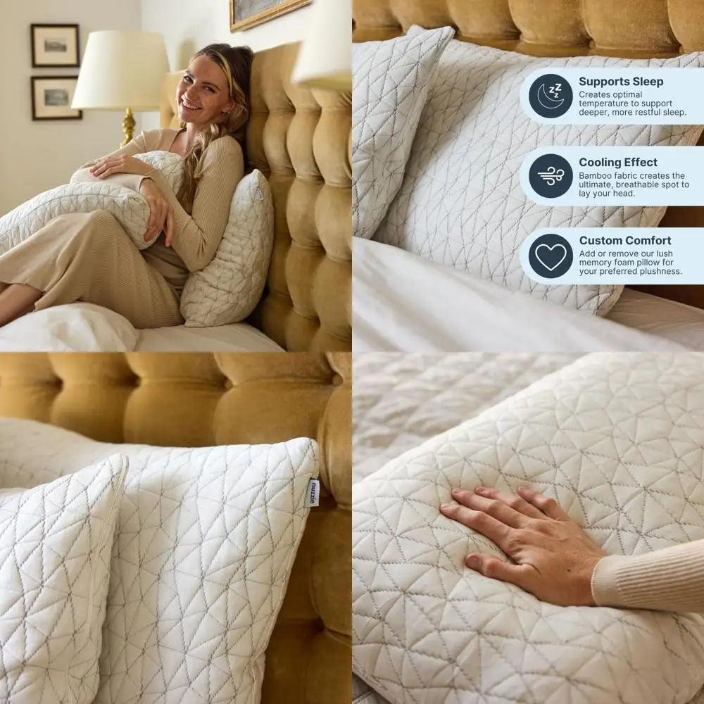 

Eco-Friendly Memory Foam Pillows - Soft & Adjustable for Queen Size Comfort