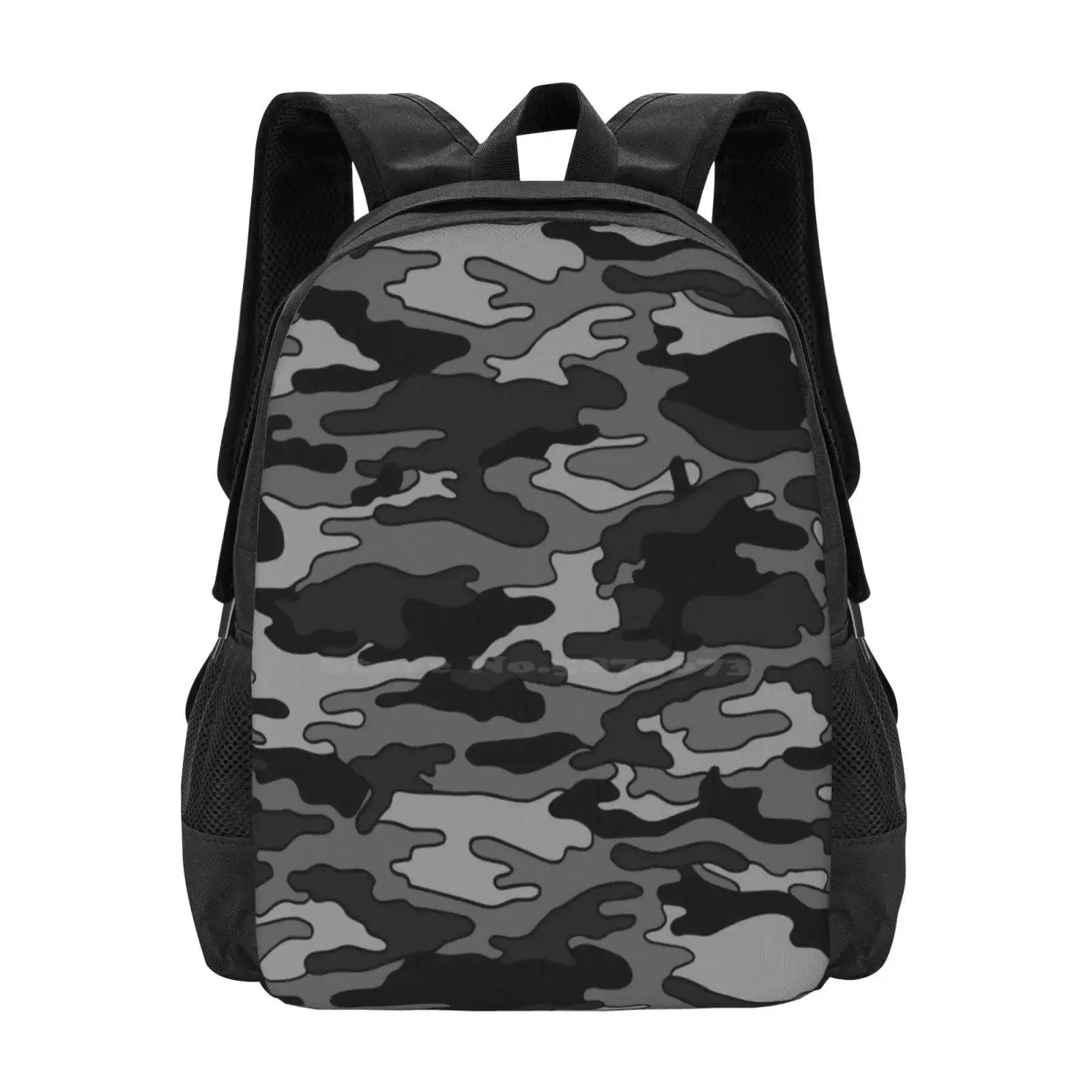

Black & Grey Camouflage Hot Sale Schoolbag Backpack Fashion Bags Black Grey Camouflage Pattern Coreybloomberg Coreypaigedesigns