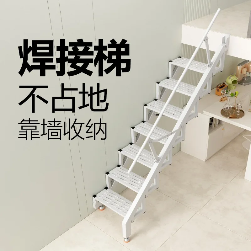 

Thickened aluminum alloy wall folding stairs loft duplex loft indoor and outdoor ladders colorful customization