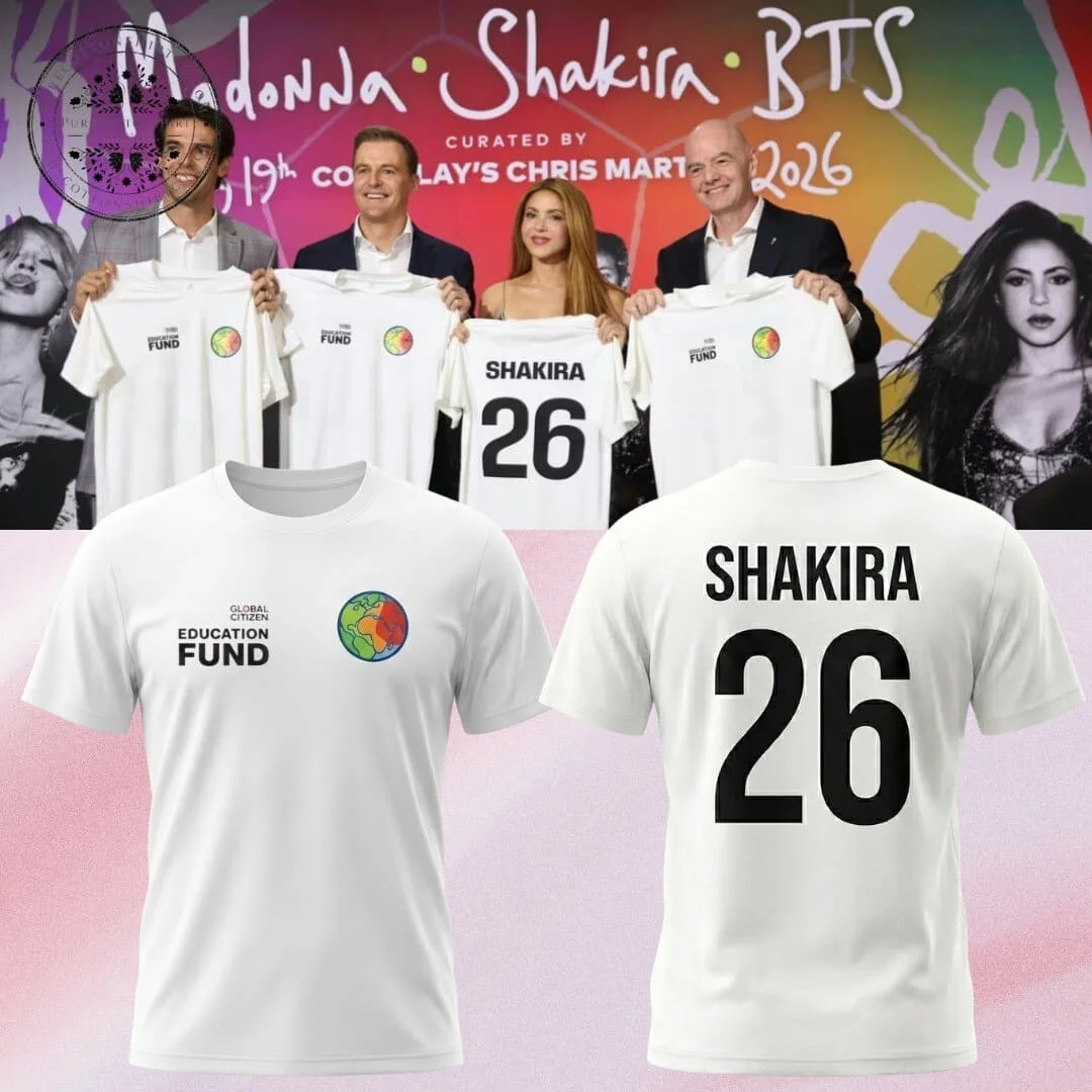Unisex Shakira 26 Number T‑Shirt  Double Sided Print Short Sleeve Tee Pop Music Fan Casual Summer StreetwearT Op Family Matching