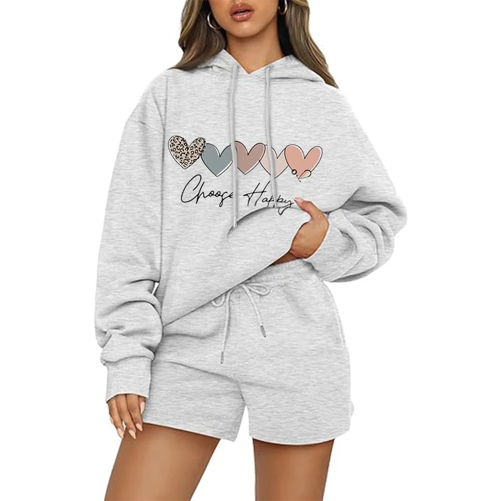 Stylish versatile Woman hoodie sloose fit comfortable all-season sweatshirt with preppy style love print women clothing