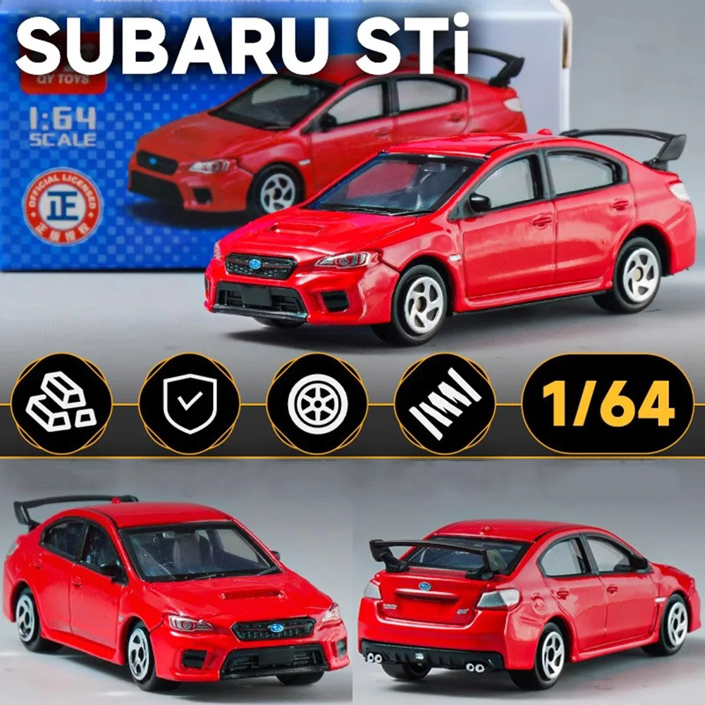 1:64 Pressofuso In Lega Subaru WRX STI Giocattoli Modello di Auto Scivolo Avanti Mini Ruota di Veicolo Assorbimento Degli Urti Auto In Miniatura Collezionisti Divertimento