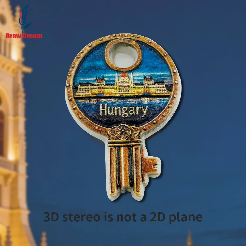 1Pc Hungarian City Landscape Creative Key 3D Refrigerator Magnet World Travel Souvenir Collection Suitable for Home Office Decoration, Personalized Exclusive Travel Souvenir Magnetic Refrigerator Magnet Home Decoration, Kitchen, Room, Office, Cabinet Crafts Gift, Holiday Souvenir, Exquisite Small Gift