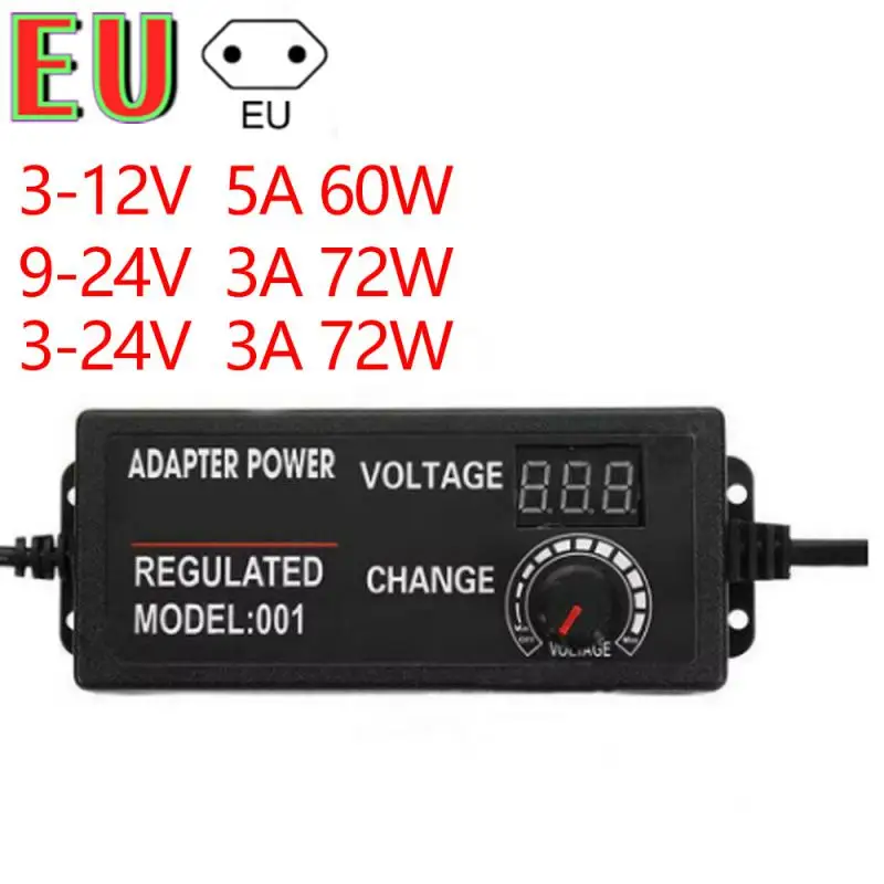 Регулируемый адаптер переменного и постоянного тока 100-240 В 3-12 В 3-24 В 9-24 В 5A 3A 3A Источник постоянного тока с различным напряжением 12 В для светодиодной ленты 2835 5050 5730
