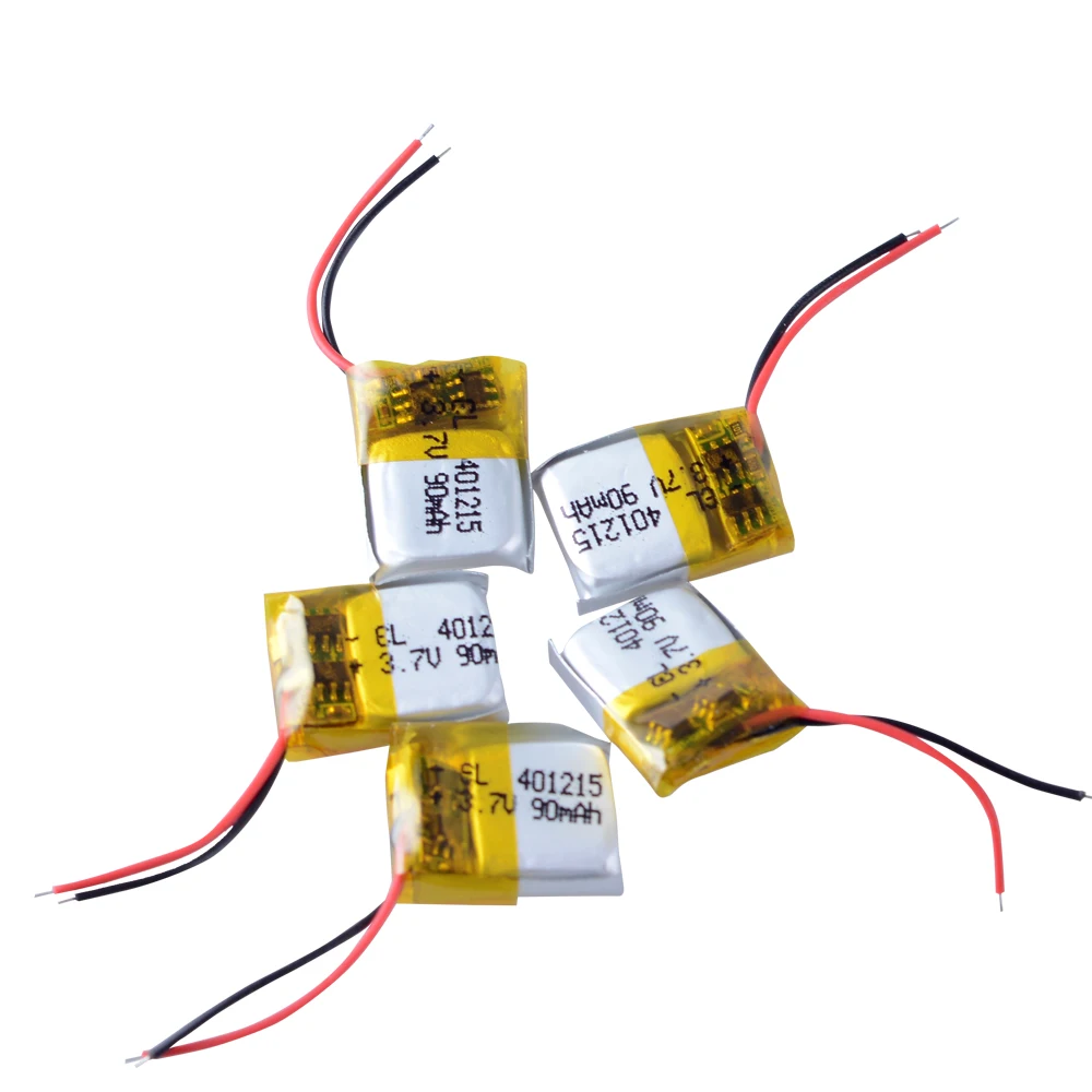 3.7V 90mAh 401215 Rechargeable Lithium Li-ion Polymer Battery for MP3 MP4 Headset small toy Bluetooth 3D glasses Smart watch
