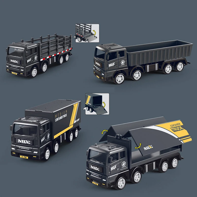 Kids Diecasts Toy Vehicles Simulated Container Truck Freight Vehicle Car Model Toys for Boy Game Gift