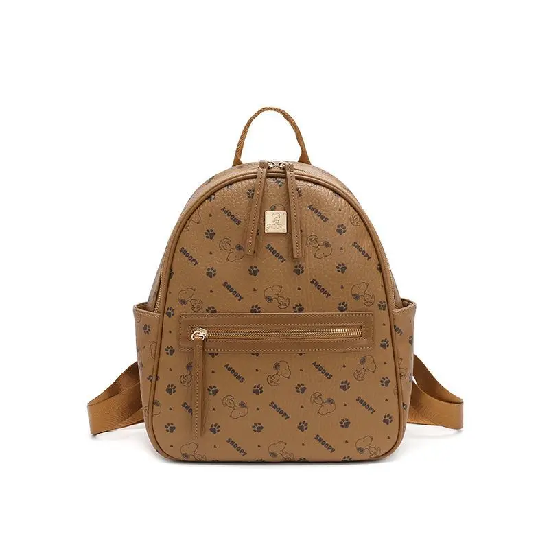 

Kawaii Snoopy PU Leather Backpack Women Vintage Shoulder Bag Ladies High Capacity Travel Backpack Cartoon School Bags Gifts