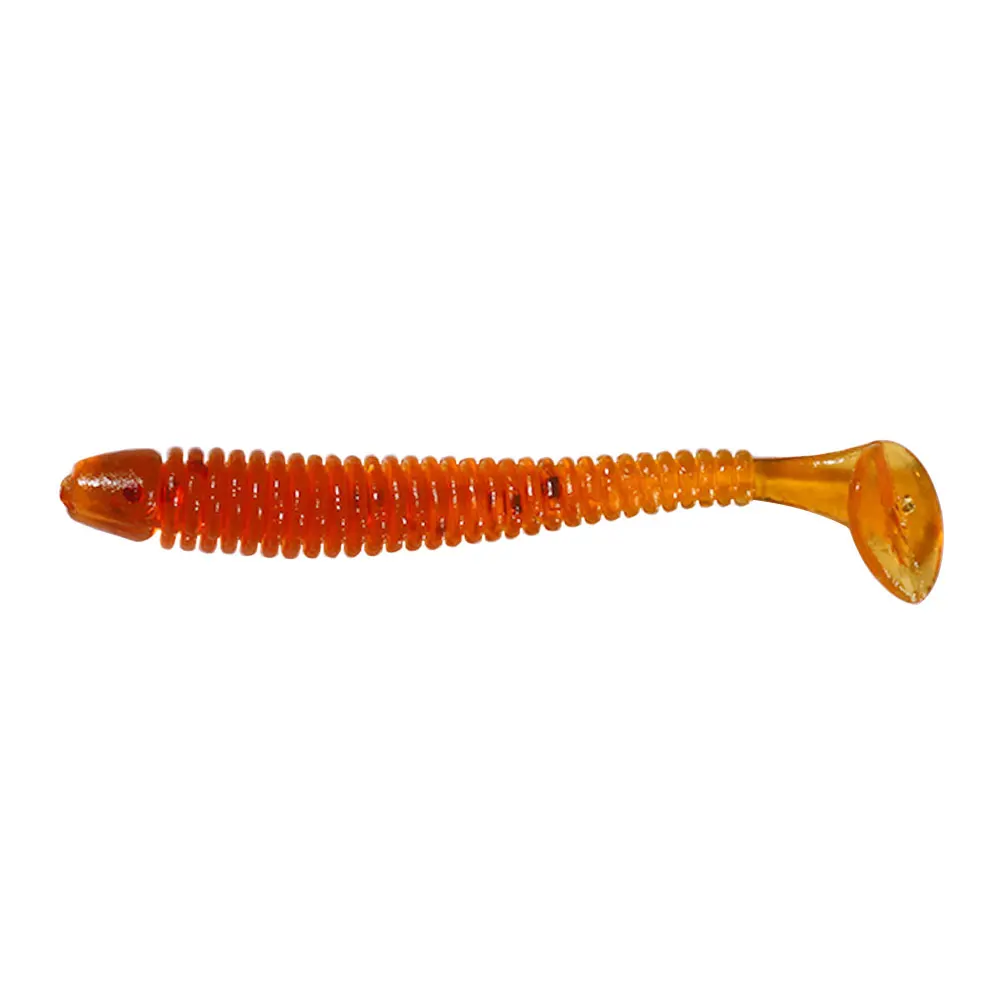 Hengjia 10/50 Stück 4,5 cm Kleiner Weicher Wurm Swimbait T-Schwanz Silikonköder Wobbler Angelzubehör für Karpfen Barsch Hecht – Detail 7