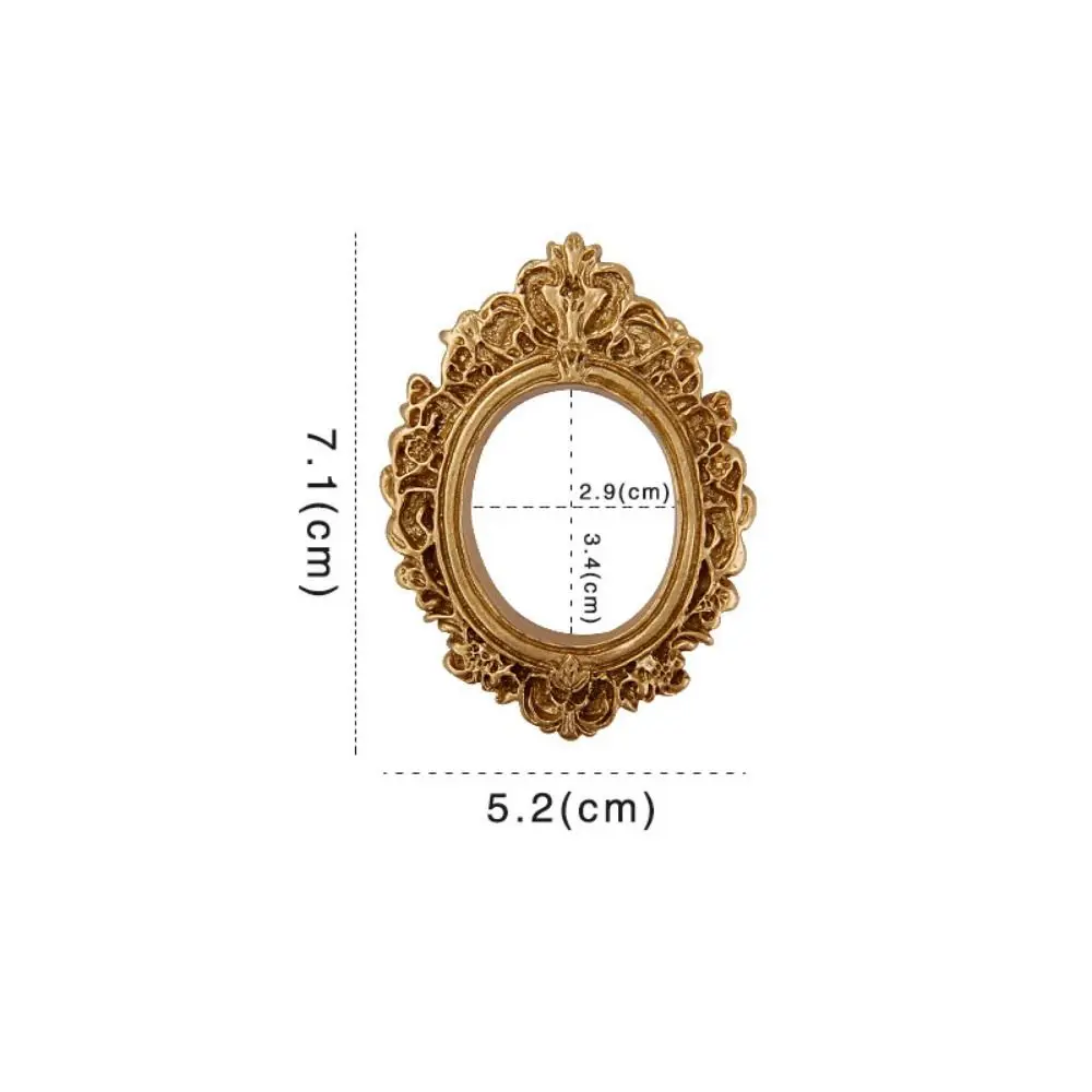 Durable DIY Resin Photo Frame Rustic Miniature Mini Mirror Props 3D Mirror Small Model Phone Shell Material