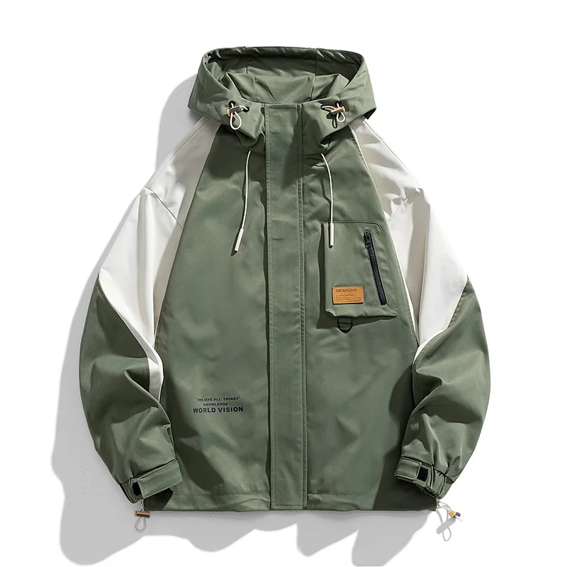Autumn Versatile Loose Men's Fat Student Workwear Jacket Large Size Casual Jacket Windbreaker