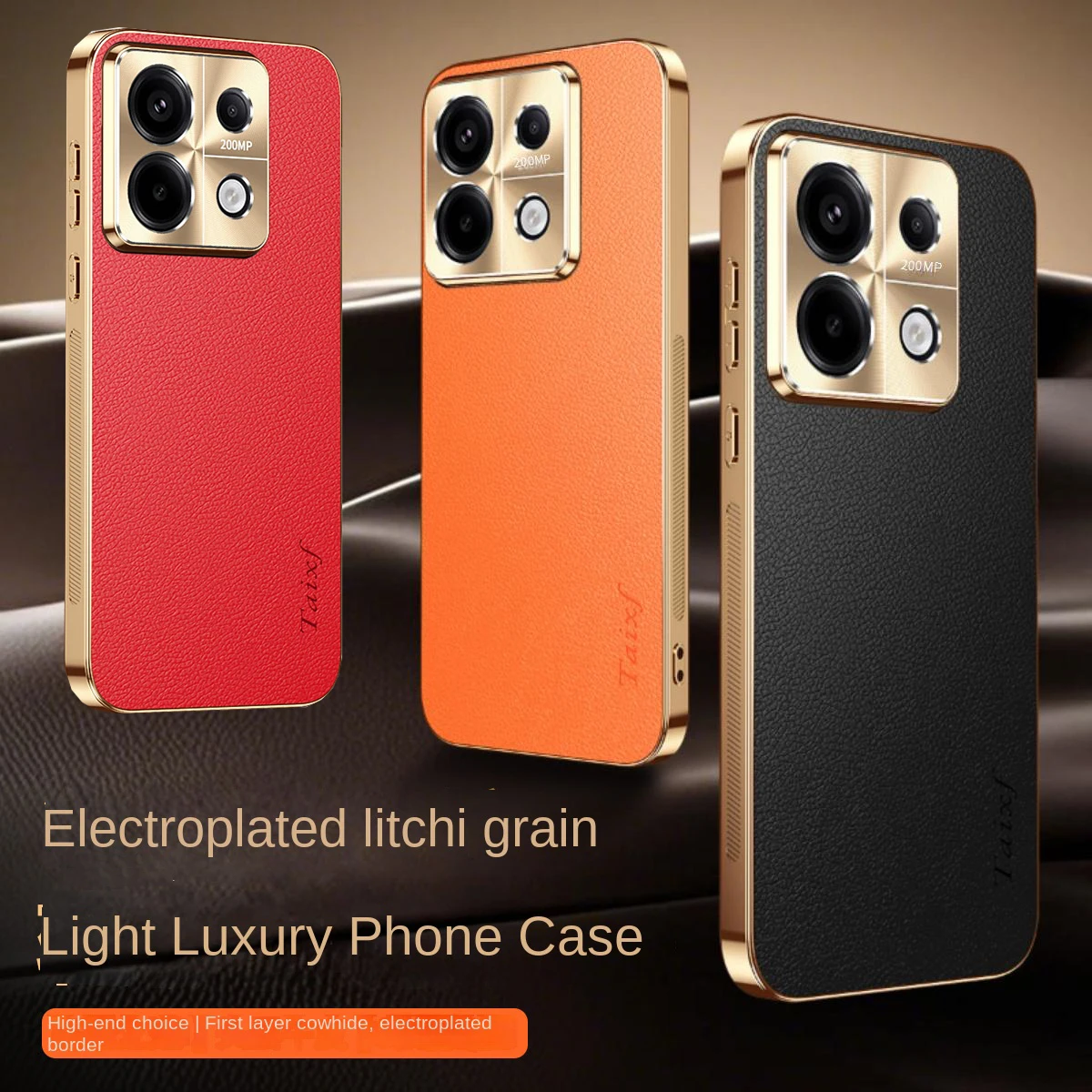 Casing Ponsel Kulit Vegan Mewah untuk Xiaomi Redmi Note 13 Pro Pro + Pelindung Lensa 5G Tahan Benturan untuk Penutup Belakang Xiaomi Poco X6