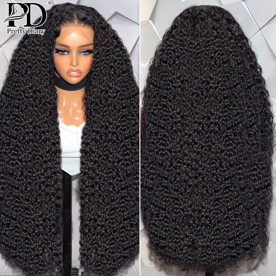 Brazilian 250 Density 30 40 Inch Curly HD Transparent Lace Front  Human Hair Wigs Loose Deep Water Wave 13x6 Lace Frontal Wig