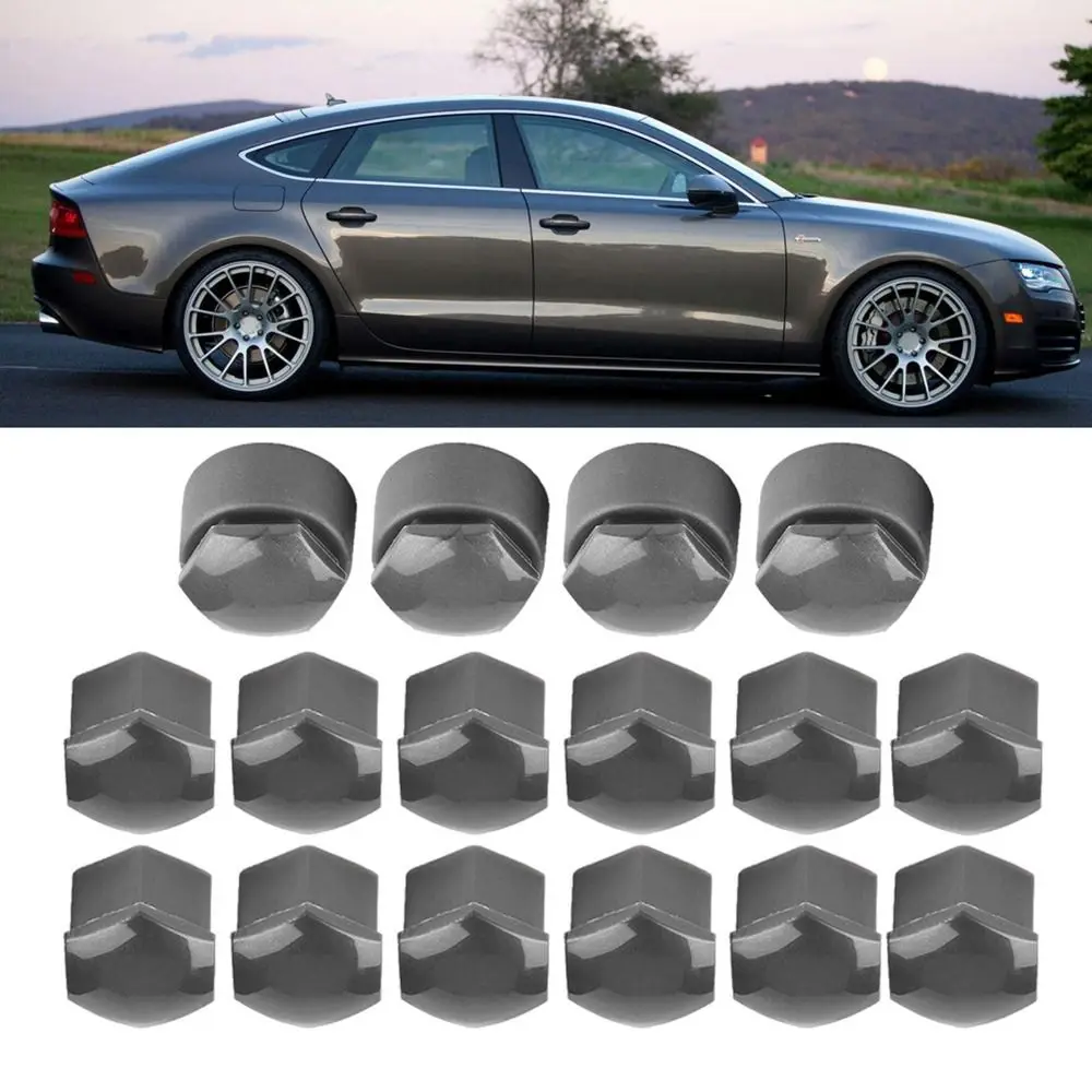 20 PCS Protective Caps 17mm Lug Nut Covers ABS Removal Tool Nut Bolt Cover Caps Gray Bolt Dust Caps for Audi Vehicle Maintenance
