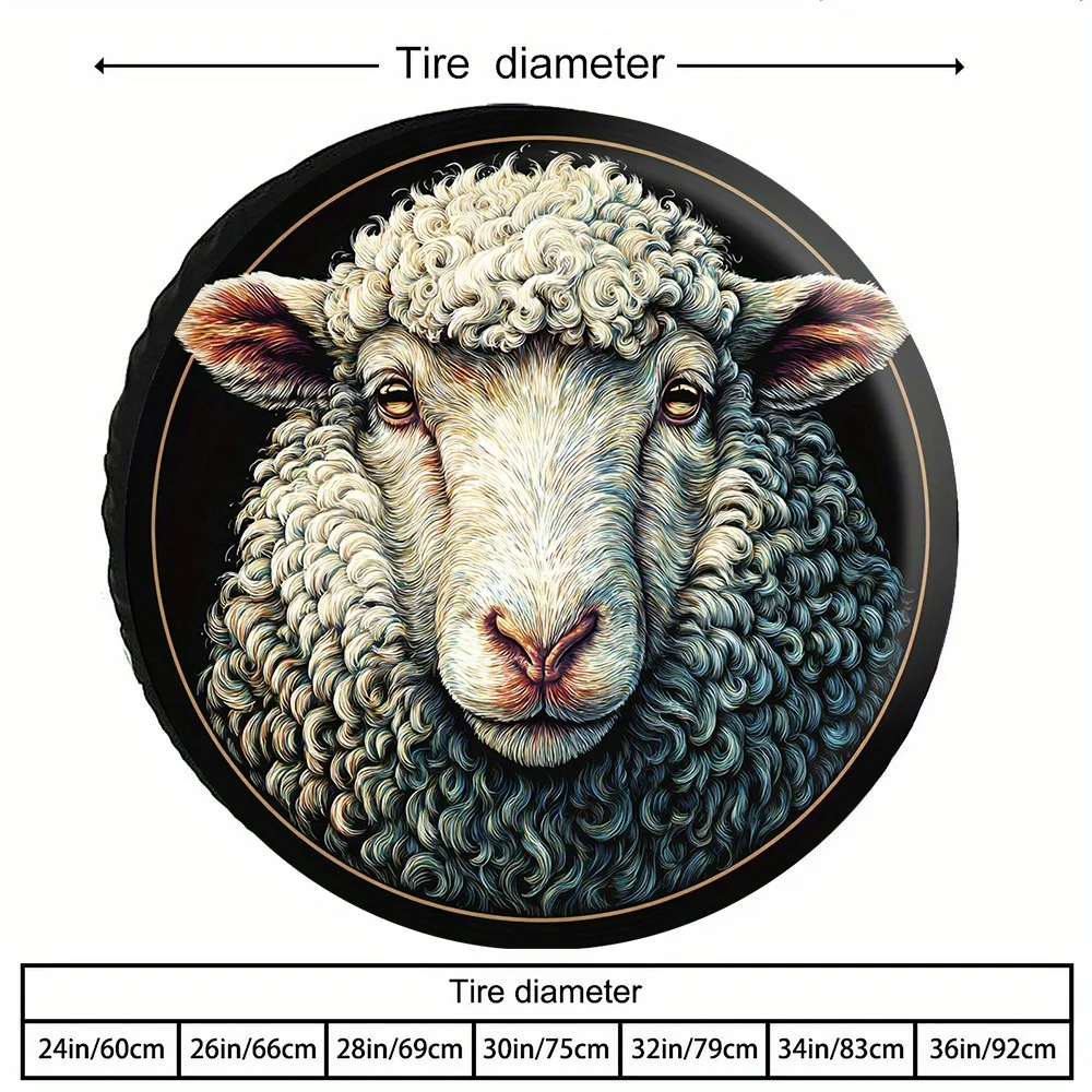 Realistic Plush Sheep Pattern Tire Covers, Suitable For Business Vehicles, Executive Cars, Vintage Cars, And Retro Vehicles, Fea