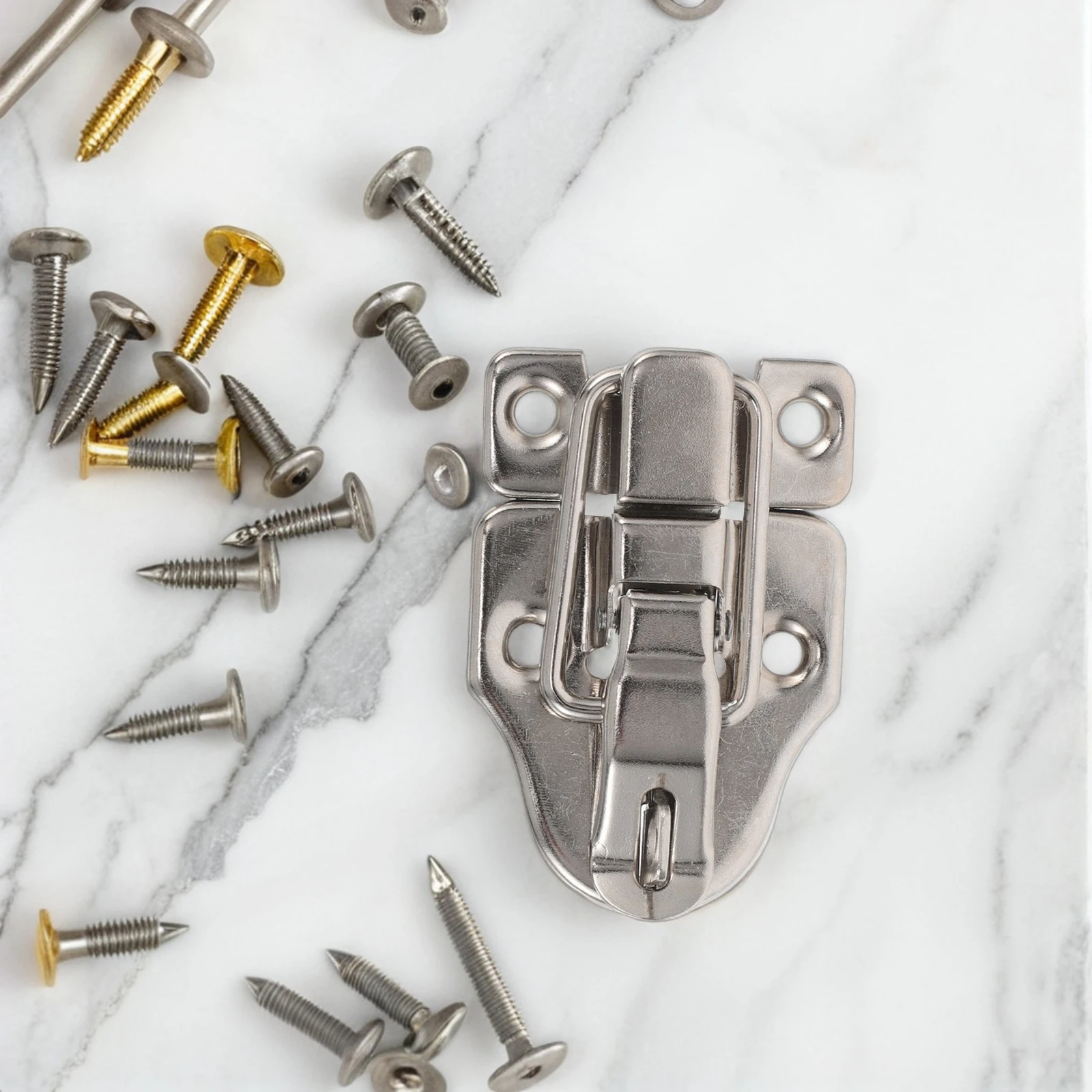

Retro Tin Box Luggage Buckle Clasp Closure Handmade Bag Accessories Portable Suitcase Metal HaspLatch Wood Boxes Storage Travel