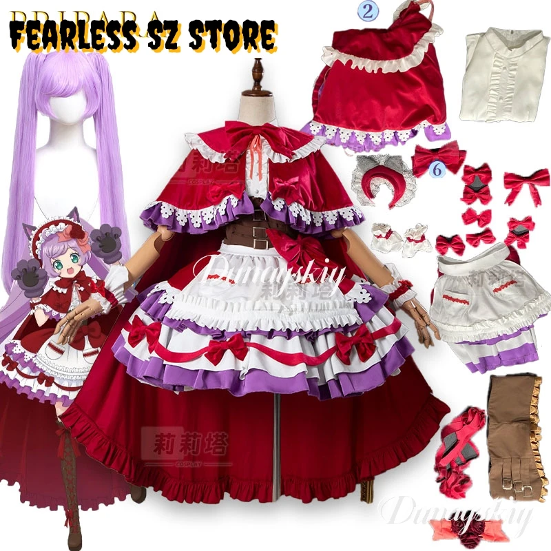

Anime Pripara Cosplay Manaka Laala תחפושות Christmas red dress uniform Princess Lolita For Halloween Party Role Play Women