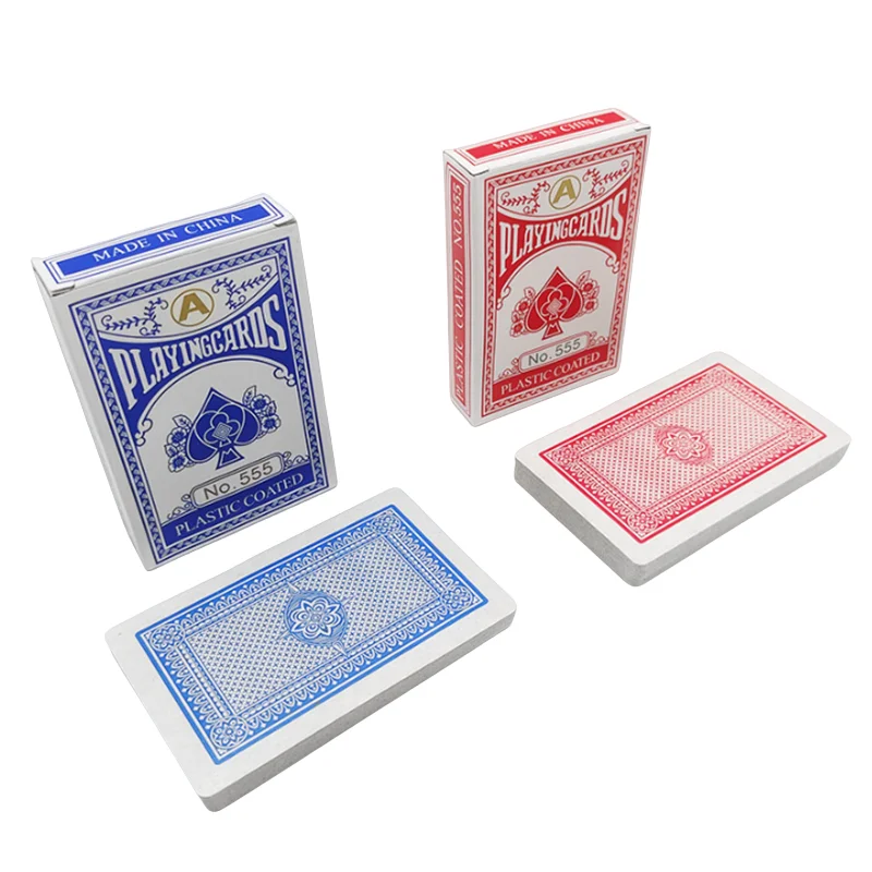 New 54 pieces/set Grey Core Paper Poker King Deck Playing Cards Magic Tool Party Table Game Red Blue