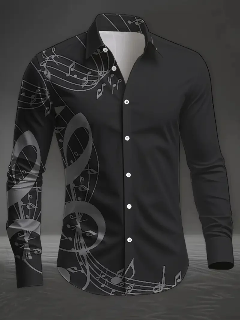 

Men's Shirt Regular Flap Shirt Men's 3D Printing Color Splash Printing Casual Long Sleeve Fashion Printed Shirt