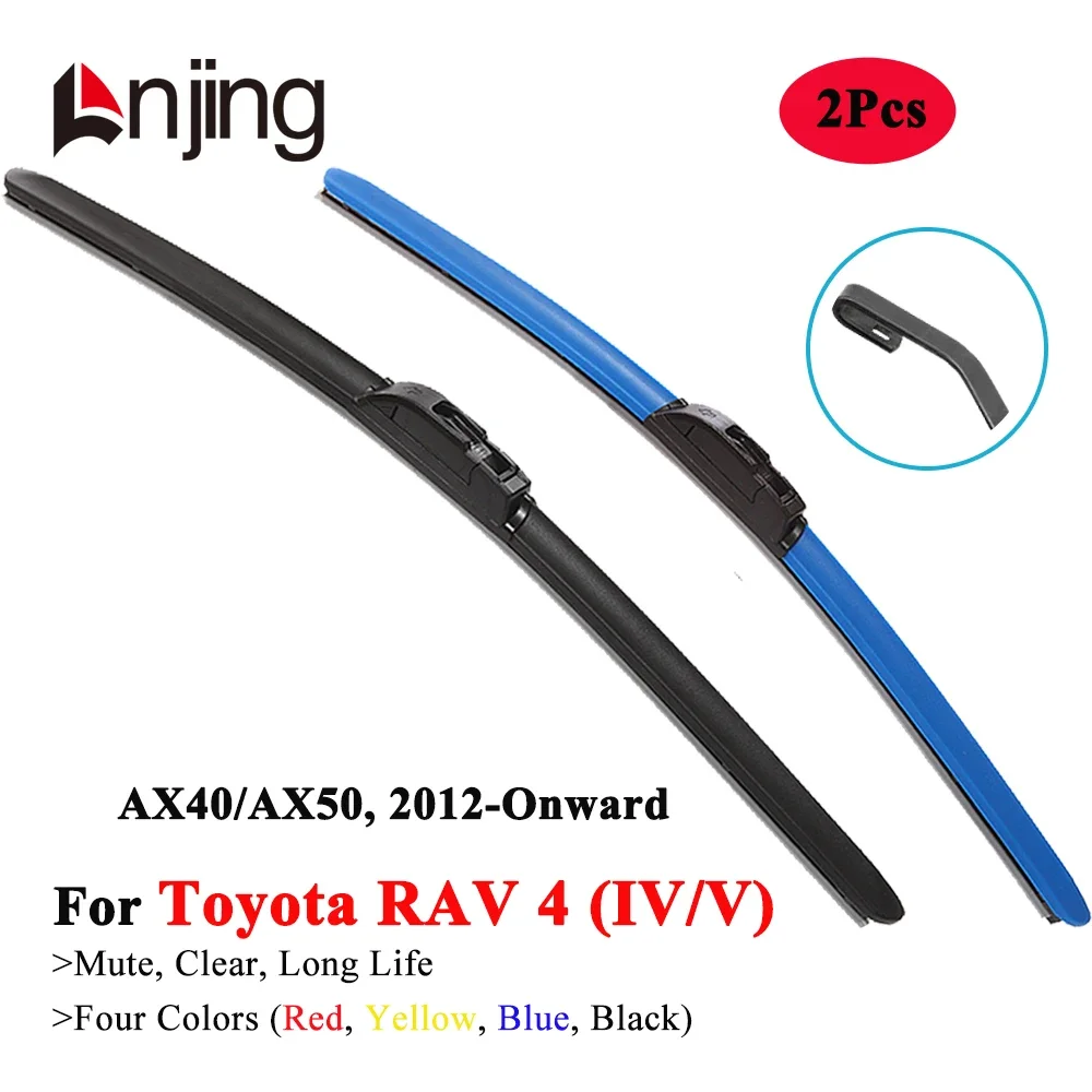 LNJING Colorful Wiper Blades For Toyota RAV4 XA40 XA50 SUV 2012 2015 2018 2019 2020 2021 2022 2023 2024 Car Exterior Accessories