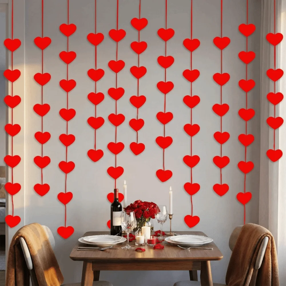 

Romantic Love Flower Hanging Curtain DIY Party Supplies Valentine's Day Hanging Ornaments String Garland Decorations