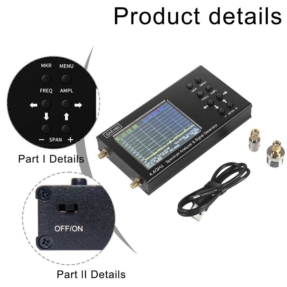 Sleek and Lightweight Design of SA6 Mini Spectrum Analyzer for Field Operations in the Frequency Range of 35 to 4400MHz