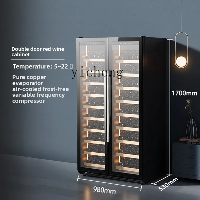 

ZZ ultra-thin constant temperature red wine cabinet double door red wine cabinet embedded ice bar tea refrigerator