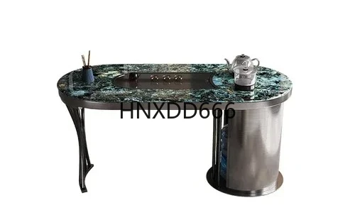 

Modern Light Luxury Tea Making Table Balcony Microlite Tea Table Designer Model Small Stone Plate Tea Table
