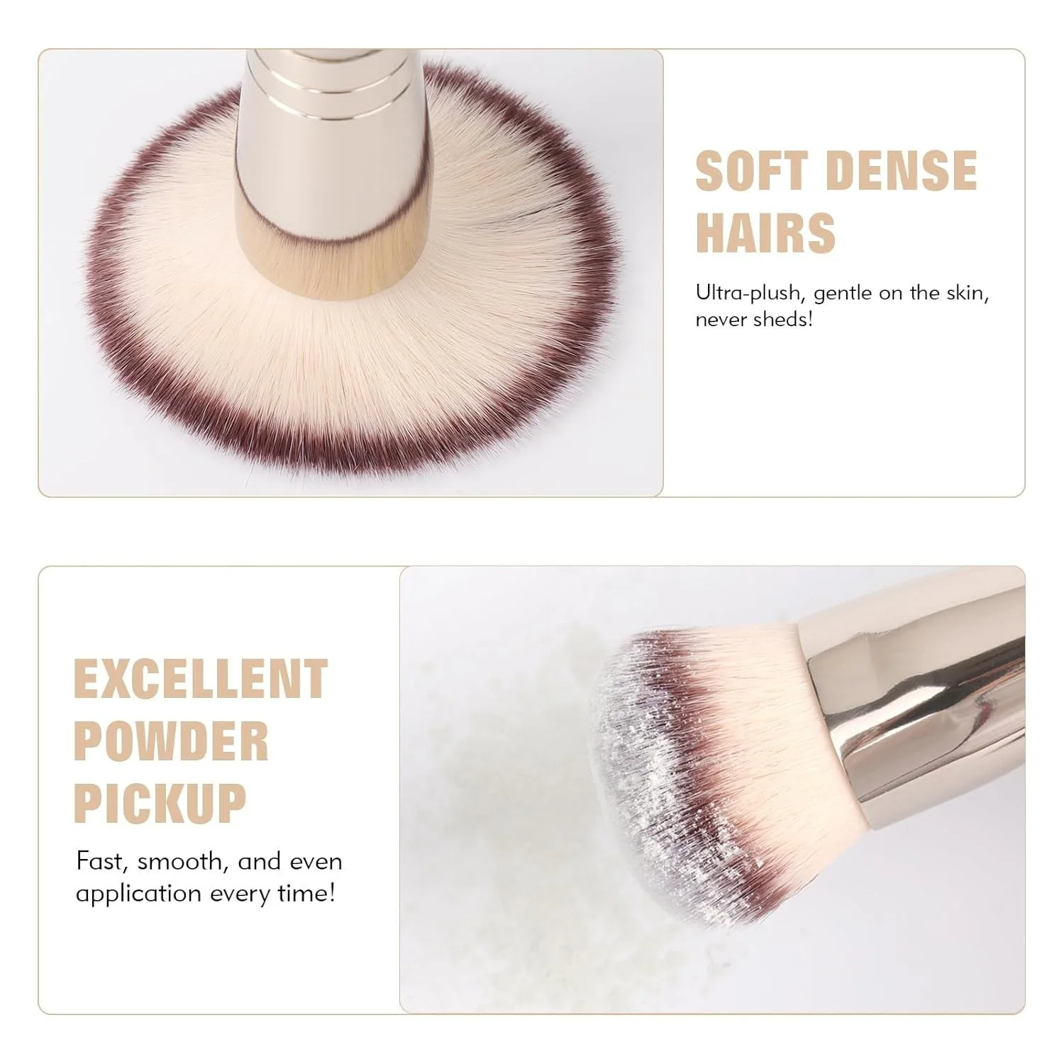 Dwustronny pędzel do pudru, różu i korektora, profesjonalny pędzel do makijażu z dwoma końcówkami, pędzel do podkładu, pędzel do konturowania