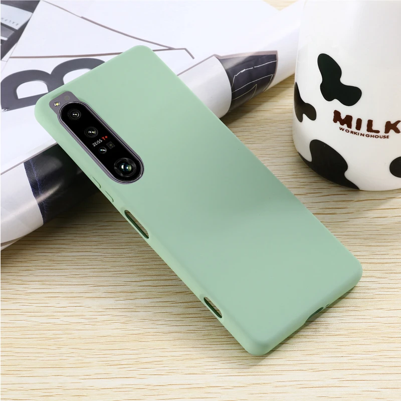 For Xperia 1 IV чехол Liquid Silicone Case For Xperia 10 IV Soft TPU Gel Rubber Protective Back Cover