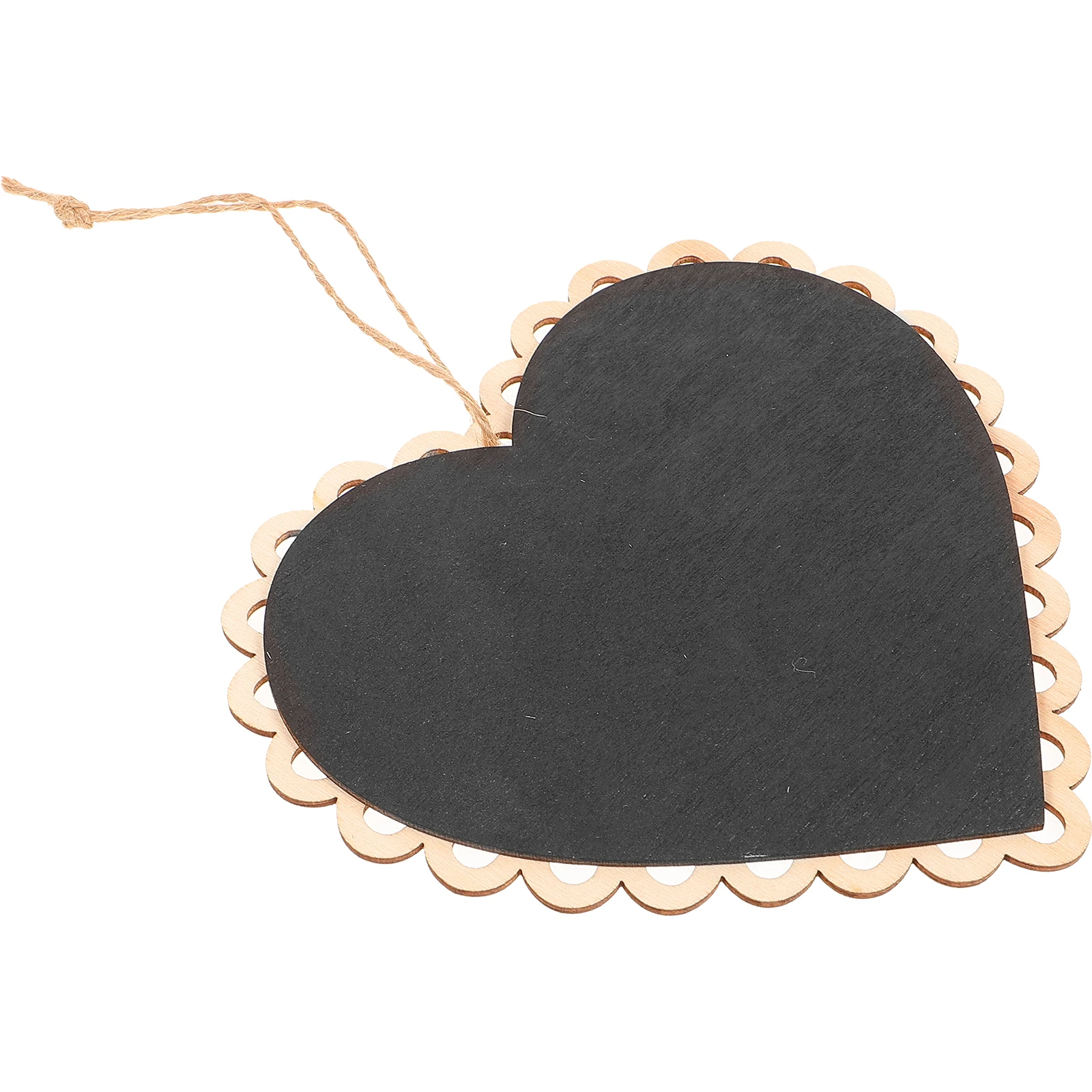 Heart Shaped Hanging Wooden Blackboard Mini Size Table Number Menu Message Board with Rope for Wall Display and Reminders
