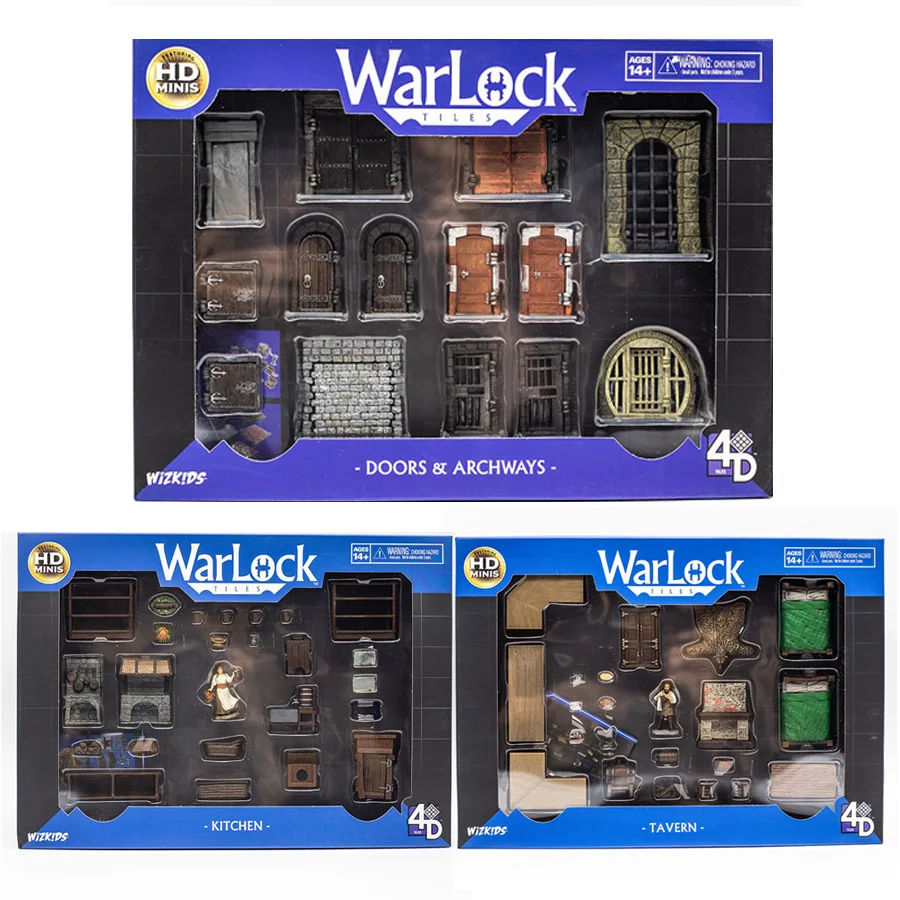 Hasbro Board Game Wizkids Miniature Warlock Tiles Accessories Doors Archways Kitchen Tarven Toy Hobby Collectibles Kids Gifts