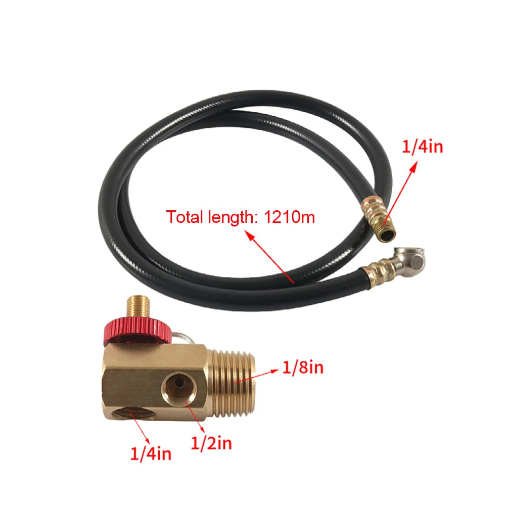 

19Pcs Air Tank Repair Safety Valve 0-200 PSI Pressure Gauge Air Tank Hose Kit Portable Air Tank Measurement Tools