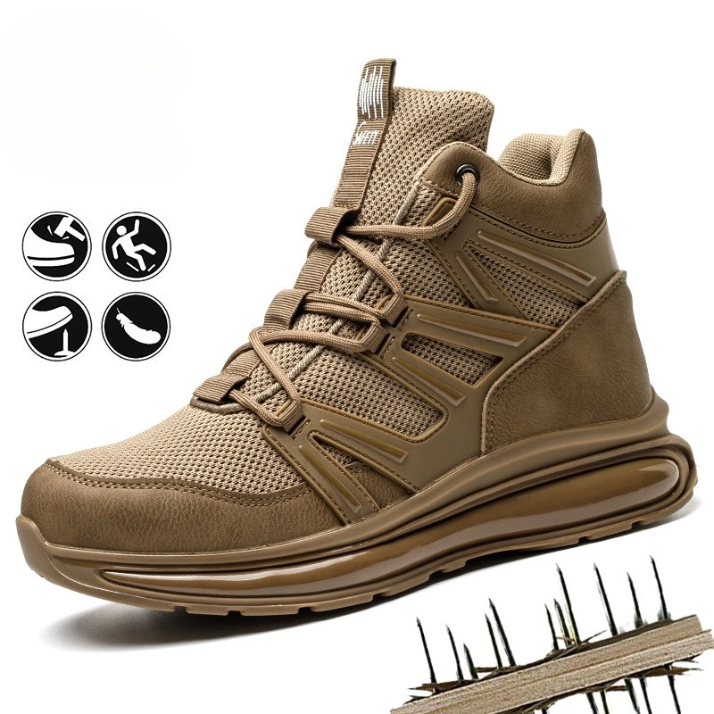 

Men Work Safety Shoes Anti-smashing Steel Toe Cap Working Boots Construction Indestructible Work Soft-Soled Sneakers Men Shoes