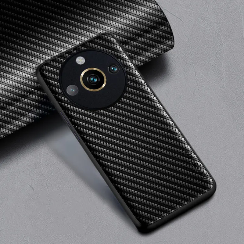 Carbon Fibre Shockproof Slim Case for Realme 11 Pro Plus 11X Non-Slip Full Body Protective Phone Cover