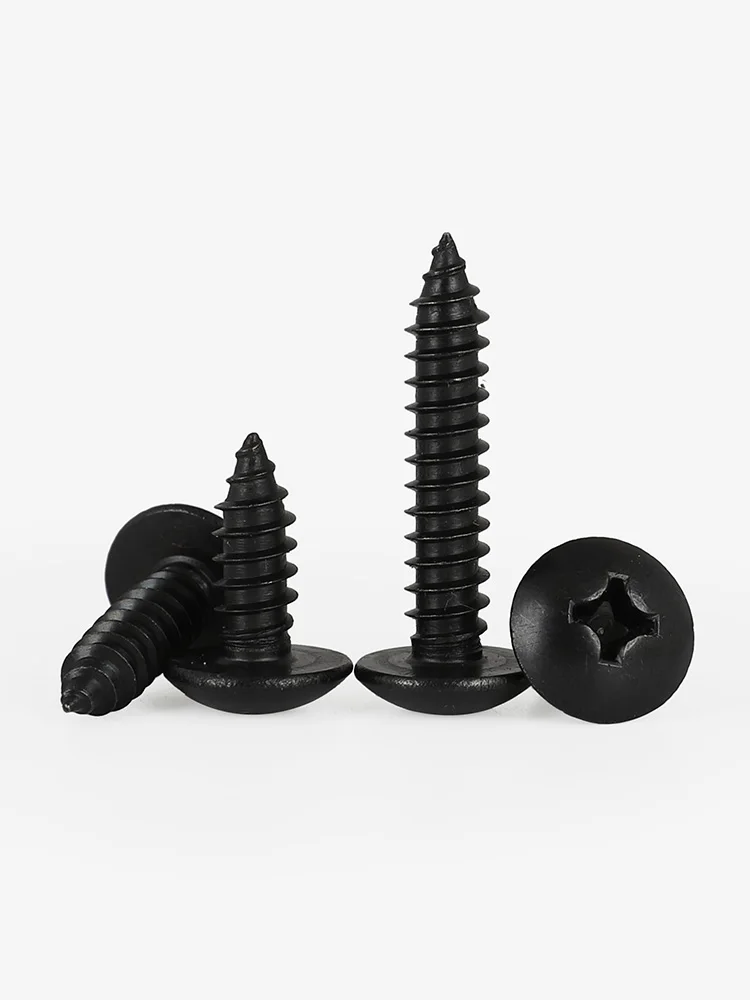 M3 M4 M5 M6 Black 304 Stainless Steel Phillips Recessed Truss Head Self-tapping Screw Cross Mushroom Head Wood Screw