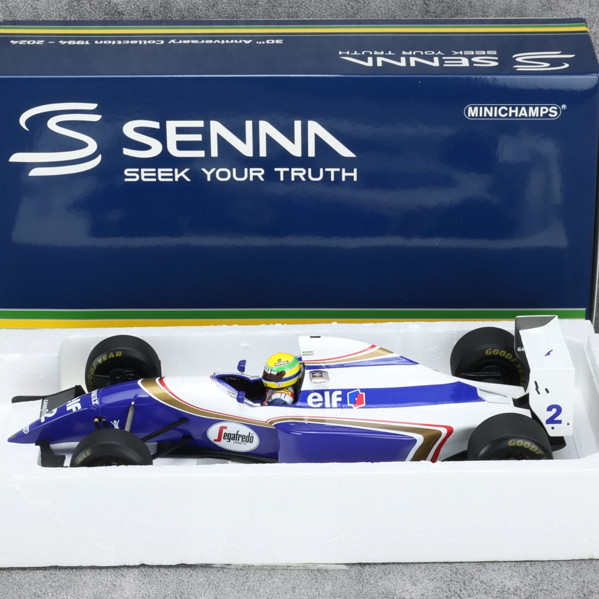 Minichamps 1:18 F1 FW16 Senna San Marino Station 1994 Simulation Limited Edition Resin Metal Static Car Model Toy