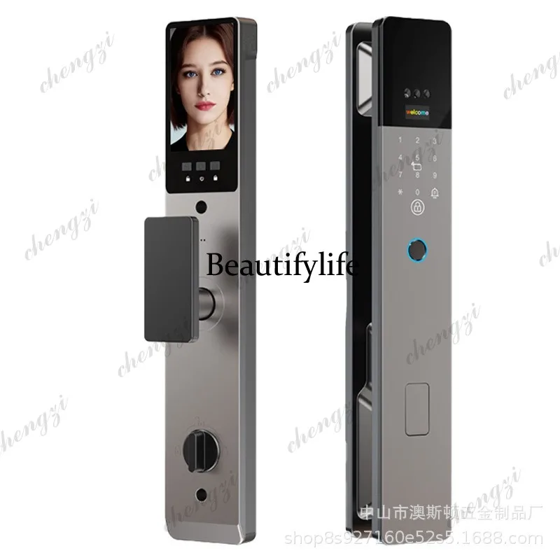 Intelligent facial recognition electronic lock Automatic smart fingerprint lock Door anti-theft Cross-border spot