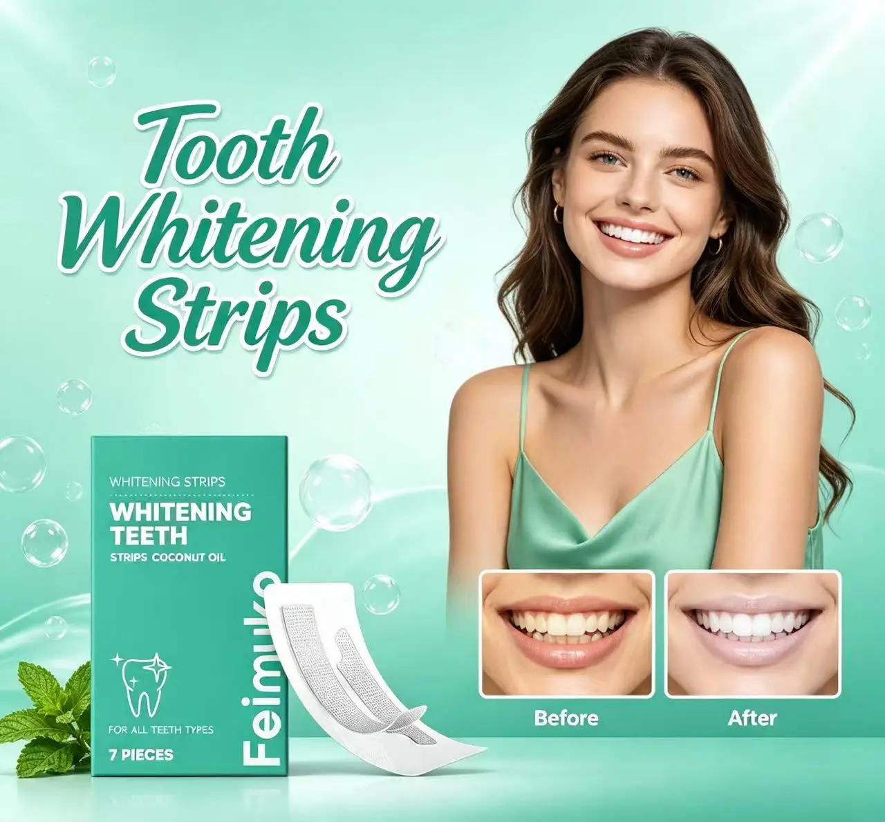 Coconut Oil Teeth Whitening Strips Gentle On Teeth Help Reduce Surface Stains Comfortable Fit For All Teeth Types Home Oral Care