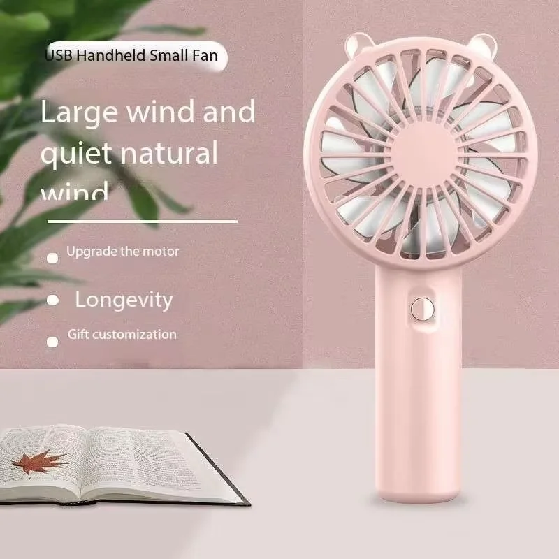 Portable Handheld Fan Small Cooling Fan USB Rechargeable Eyelash Eyelash Mute Cooler Handheld Mini Outdoor Fan